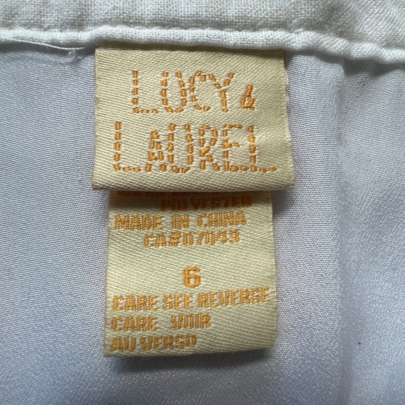 Lucy & Laurel Skirt Linen Blend Coastal Cowgirl Cut Out Lace Hem White Size 6 - Picture 7 of 8